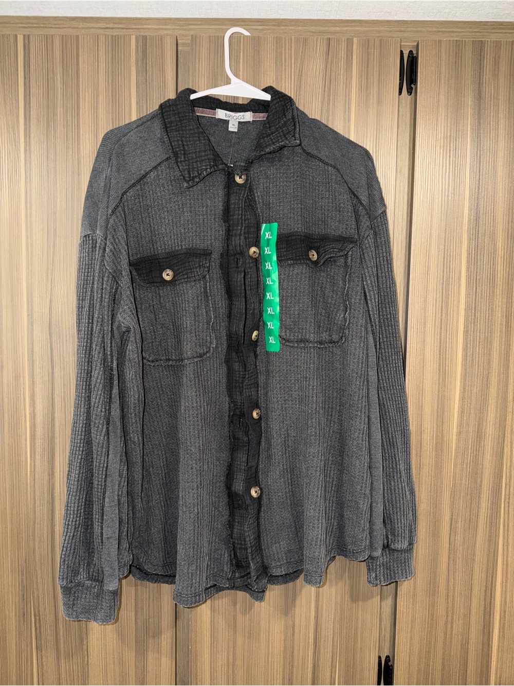 BNWT Briggs New York women’s  Dark Gray Button-Up Shirt Jacket - XL